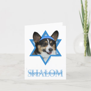 Hanukkah Ster van David - Corgi Feestdagen Kaart