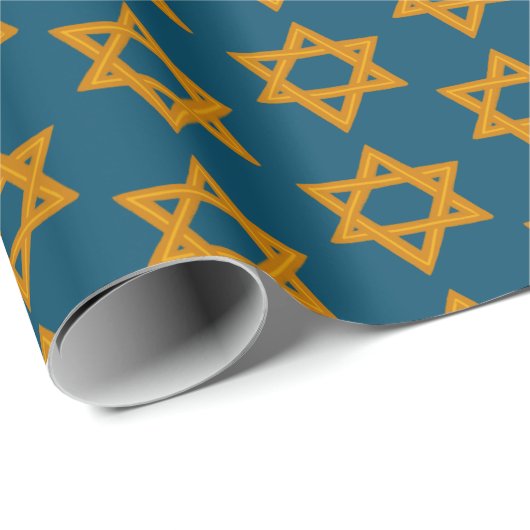 HANUKKAH STER VAN DAVID Joodse feestdag Bar Mitzva Cadeaupapier (Rol Hoek)