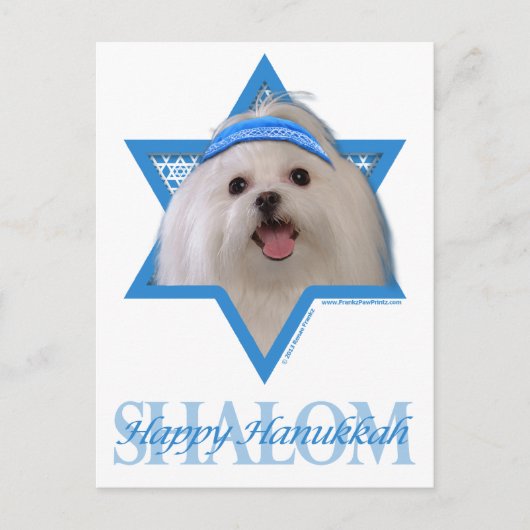 Hanukkah Ster van David - Maltees Feestdagenkaart (Voorkant)