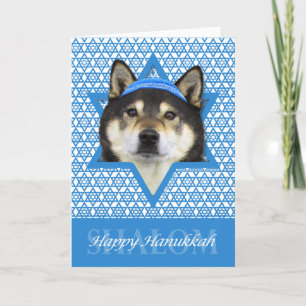 Hanukkah Ster van David - Shiba Inu - Yasha Feestdagen Kaart