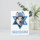 Hanukkah Ster van David - Siberische Husky Feestdagenkaart (Staand voorkant)