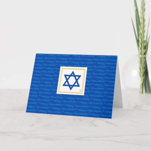 Hanukkah Ster van David Vouw Kerstkaart Feestdagen Kaart (Voorkant)