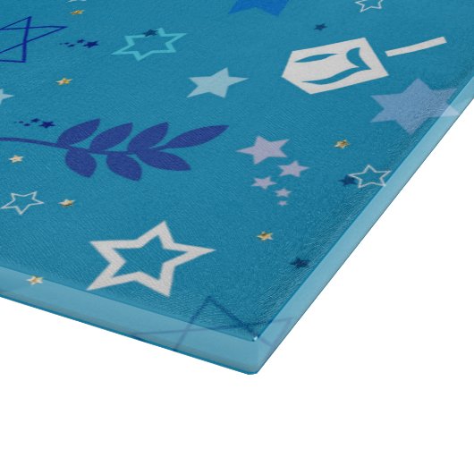 Hanukkah Sterren Glas Snijplank (Hoek)
