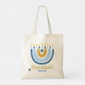 HANUKKAH Sterren Menorah Dreidel Canvas tas (Achterkant)