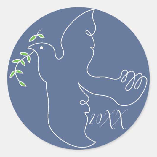 Hanukkah Stickers (1 1/2"/3") "Chanukah Dove" (Voorkant)