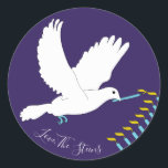 Hanukkah-Stickers (1 1/2 inch/3 inch)"Dove Menorah Ronde Sticker<br><div class="desc">Hanukkah/Vakantige stickers, personaliseren. "Dove Lighting Menorah/Yellow" Kies uit 1 1/2" en 3" sticker. Personaliseer door tekst met uw eigen bericht te schrappen en te vervangen. Kies uw favoriete doopvontgrootte, stijl, en kleur. Bedankt om te stoppen en te winkelen. Uw bedrijf wordt zeer gewaardeerd! Happy Hanukkah! Vorm: Klassieke ronde Sticker Maak...</div>