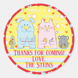 Hanukkah Stickers (1 1/2 inch of 3 inch) Kat, hond