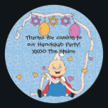 Hanukkah Stickers (1 1/2 of 3 inch) gepersonalisee<br><div class="desc">Pas het lettertype aan door de tekengrootte, -stijl, -kleur en -tekst aan te passen. Zoveel gebruik: Van en naar cadeautjes stickers, Dank je stickers op traktassen, Dektoppers (plakken op zware kartonnen voorraad, uitgesneden sticker, tapijtpikken op de achterkant van de kartonnen voorraad), of hoe zit het met Gift Labels (stoken op...</div>