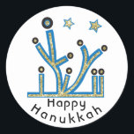 Hanukkah Stickers "Blue Bling Menorah"<br><div class="desc">Hanukkah Holiday stickers, "Blue Bling Menorah" Hoe dan ook, ik spel het, Chanukah is een van mijn favoriete feestdagen. Veel plezier met het gebruik van deze stickers als taarttoppers, cadeautjes, labels, tassluitingen of wat voor rotsen je festiviteiten ook mogen hebben! Pas je aan door te verwijderen, 'Happy Hanukah' en je...</div>