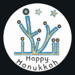 Hanukkah Stickers "Blue Bling Menorah"<br><div class="desc">Hanukkah Holiday stickers, "Blue Bling Menorah" Hoe dan ook, ik spel het, Chanukah is een van mijn favoriete feestdagen. Veel plezier met het gebruik van deze stickers als taarttoppers, cadeautjes, labels, tassluitingen of wat voor rotsen je festiviteiten ook mogen hebben! Pas je aan door te verwijderen, 'Happy Hanukah' en je...</div>