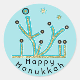 Hanukkah Stickers "Blue Lights Latkes Chanukah"