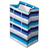 Hanukkah Stripe gepersonaliseerd Medium Cadeauzakje (Voorkant Gekanteld)