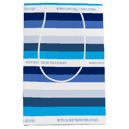 Hanukkah Stripe gepersonaliseerd Medium Cadeauzakje