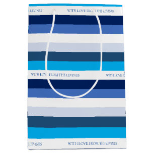 Hanukkah Stripe gepersonaliseerd Medium Cadeauzakje