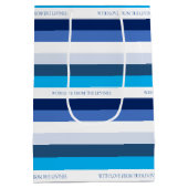 Hanukkah Stripe gepersonaliseerd Medium Cadeauzakje (Achterkant)