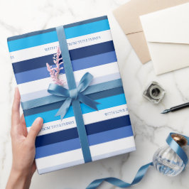 Hanukkah Stripe Personalized Holiday Cadeaupapier