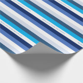Hanukkah Stripe Personalized Holiday Cadeaupapier (Hoek)