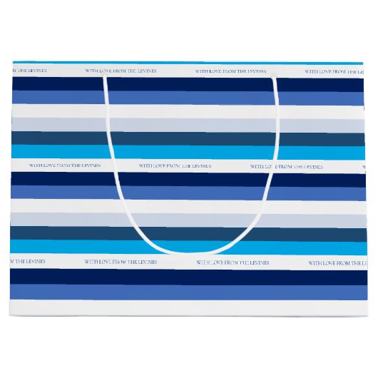 Hanukkah Stripe Personalized Holiday Groot Cadeauzakje (Voorkant)
