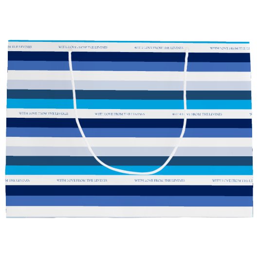 Hanukkah Stripe Personalized Holiday Groot Cadeauzakje (Achterkant)