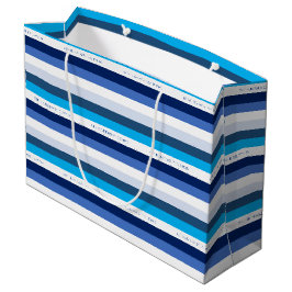 Hanukkah Stripe Personalized Holiday Groot Cadeauzakje