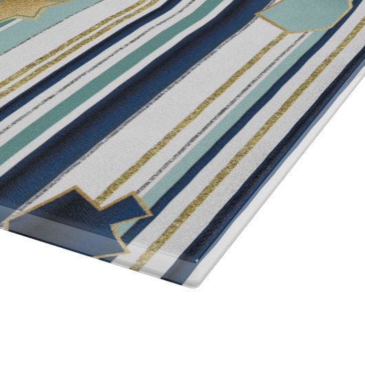 Hanukkah Stripes and Swirls Snijplank (Hoek)