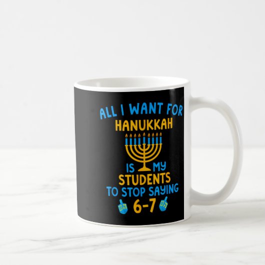 Hanukkah Students Saying 6-7 67 Six Seven Hebrew S Koffiemok (Rechts)