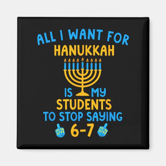 Hanukkah Students Saying 6-7 67 Six Seven Hebrew S Magneet (Voorkant)