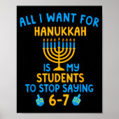 Hanukkah Students Saying 6-7 67 Six Seven Hebrew S Poster (Voorkant)