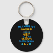 Hanukkah Students Saying 6-7 67 Six Seven Hebrew S Sleutelhanger (Voorkant)