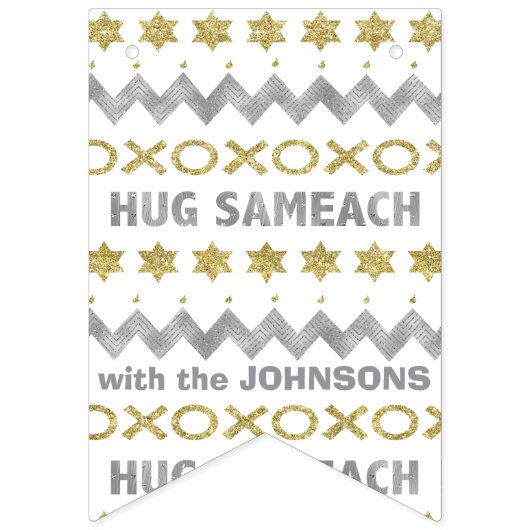 Hanukkah Swallowtail Banner Hug Sameach (Derde vlag)