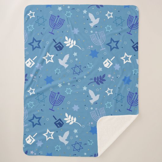 Hanukkah Symbols Sherpa Deken (Voorkant)