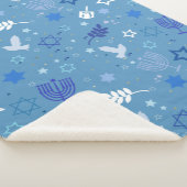 Hanukkah Symbols Sherpa Deken (3/4)