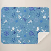 Hanukkah Symbols Sherpa Deken (Voorkant (horizontaal))