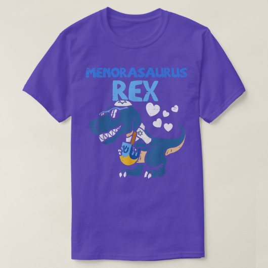 Hanukkah T-Rex Menorasaurus Kinder Rex Dinosaur Bo T-shirt (Design voorkant)
