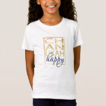 Hanukkah T-Shirt Chanukah Gold<br><div class="desc">Hanukkah T-Shirt "Chanukah Gold" Personaliseert zich door "gelukkig" te verwijderen en je eigen bericht toe te voegen. Gebruik uw favoriete lettertypestijl, grootte en kleur. De gouden rechthoekvorm en de letters "CH AN UKAH" kunnen worden bewogen en resized. Kies uit meer dan 100 shirten om dit ontwerp toe te passen op....</div>