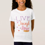 Hanukkah T-Shirt "Live Laugh Love a Latke"<br><div class="desc">Hanukkah "Live Laugh Love a Latke" Girls T-Shirt Personaliseert zich door tekst toe te voegen aan shirt. Gebruik uw favoriete doopvontstijl, kleur, en grootte. Het element van het ontwerp kan naar andere zazzle producten worden overgebracht. Stijl: Mooie Jersey T-Shirt van meisjes Ze zal altijd weten wat ze met dit veelzijdige...</div>