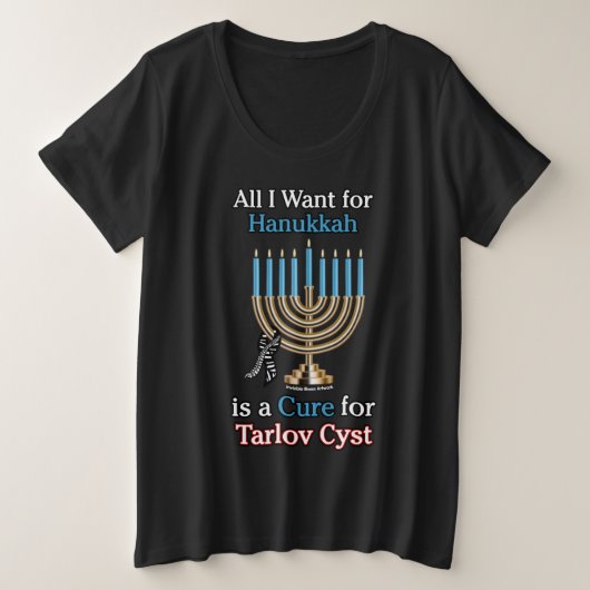 Hanukkah...Tarlov Cyst Plus Size T-Shirt (Design voorkant)