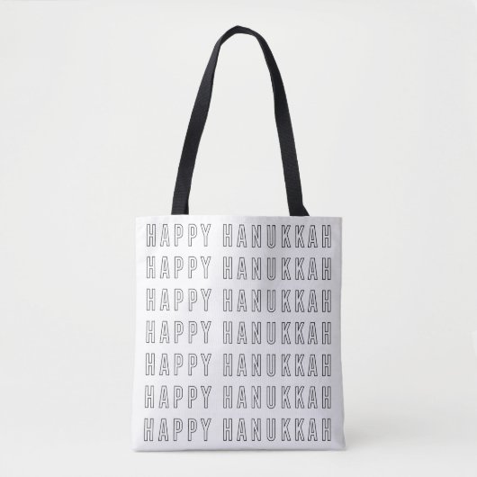 Hanukkah-tekstontwerp in zwart en wit tote bag (Voorkant)