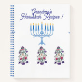 Hanukkah thema met bloemen menorah receptenboek notitieboek (Voorkant)