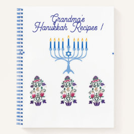 Hanukkah thema met bloemen menorah receptenboek notitieboek