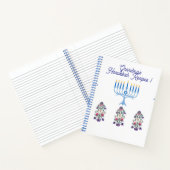 Hanukkah thema met bloemen menorah receptenboek notitieboek (Binnen)