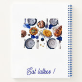 Hanukkah thema met bloemen menorah receptenboek notitieboek (Achterkant)