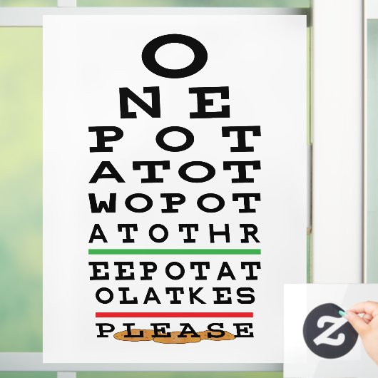 Hanukkah Three Potato Latkes Window Cling Raamsticker (Huis)