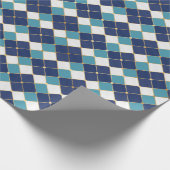 Hanukkah Tile in Blue Wrapping Paper Cadeaupapier (Hoek)