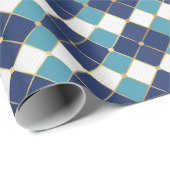 Hanukkah Tile in Blue Wrapping Paper Cadeaupapier (Rol Hoek)