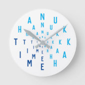 HANUKKAH TIME Letter-nummers Ronde Klok (Voorkant)