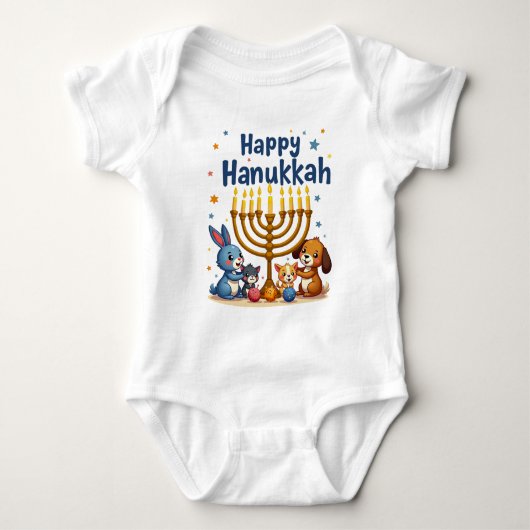 Hanukkah Tiny Tots & Dreidel Spots Romper (Voorkant)
