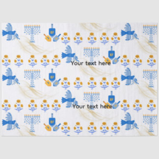 Hanukkah tissue Paper – Menorah, Dove, Dreidel Tissuepapier