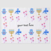 Hanukkah tissue Paper – Menorah, Hamsa, Dove Tissuepapier (Voorkant)