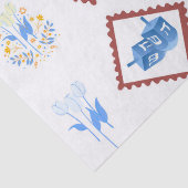 Hanukkah Tissue Paper – Postzegelstijl Tissuepapier (Detail)